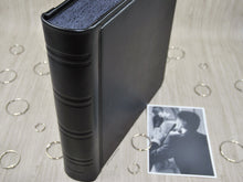 Carica l'immagine nel visualizzatore di Gallery, Classy Black Leather Bound Keepsake Album Handmade in Italy by Giovelli Design