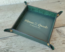 Load image into Gallery viewer, Square Catchall with Gold Foiled Names and Date by Giovelli Design
