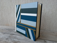 Load image into Gallery viewer, Light Blue White Green Blue Gold Photo Book Bound in Real Leather Inspired by the Colorful Tiles Lining the Roof of St. Stephen&#39;s Cathedral in Vienna by Giovelli Design
