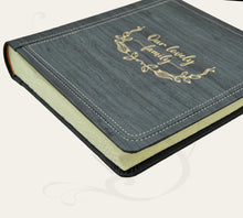 Load image into Gallery viewer, Our Lovely Family Album - Gold Foil Scrapbook Album with a Floral Wreath - Country and Rustic Photo Album