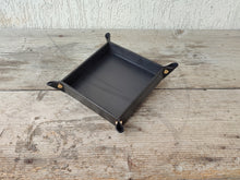 Load image into Gallery viewer, aerial view of a black leather tray by Giovelli Design