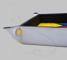 Carica l'immagine nel visualizzatore di Gallery, Vassoio Portaoggetti in Pelle Mosaico - Vuotatasche Quadrato Multicolore