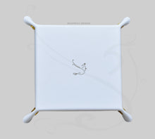 Carica l'immagine nel visualizzatore di Gallery, Vassoio Portaoggetti in Pelle Mosaico - Vuotatasche Quadrato Multicolore