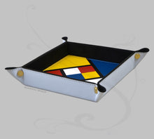 Carica l'immagine nel visualizzatore di Gallery, Vassoio Portaoggetti in Pelle Mosaico - Vuotatasche Quadrato Multicolore