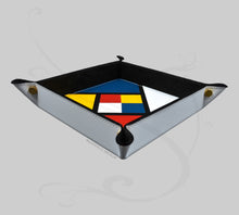 Carica l'immagine nel visualizzatore di Gallery, Vassoio Portaoggetti in Pelle Mosaico - Vuotatasche Quadrato Multicolore