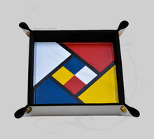 Carica l'immagine nel visualizzatore di Gallery, Vassoio Portaoggetti in Pelle Mosaico - Vuotatasche Quadrato Multicolore