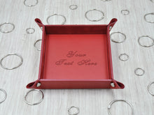 Carica l'immagine nel visualizzatore di Gallery, red leather storage tray by Giovelli Design
