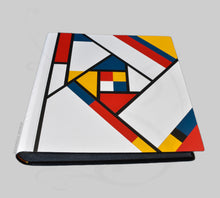 Load image into Gallery viewer, multicolored photobook in true leather inspired by Piet Mondrian
