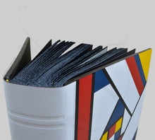 Carica l'immagine nel visualizzatore di Gallery, black Pages of a Neoplasticism inspired photo book cover by Giovelli Design
