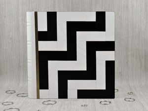 leather photo album with a fancy patchwork pattern by Giovelli Design