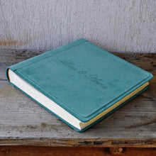 Carica l'immagine nel visualizzatore di Gallery, personalized suede leather scrapbook album for photos by Giovelli Design