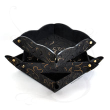 Carica l'immagine nel visualizzatore di Gallery, black and gold suede leather pocket emptier by Giovelli Design