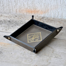 Carica l'immagine nel visualizzatore di Gallery, Charming Leather Valet Tray Square Gray Pocket Emptier by Giovelli Design