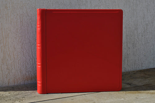 Charming Personalized Leather Graduation Photo Book Square Red Scrapbook Album by Giovelli Design