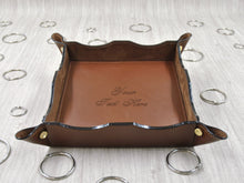 Carica l'immagine nel visualizzatore di Gallery, Customizable True Leather Storage Tray Brown Pocket Emptier in Different Sizes and Shapes by Giovelli Design