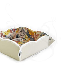 Load image into Gallery viewer, faux leather valet tray with floral motif handmade in Italy by Giovelli Design
