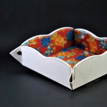 Load image into Gallery viewer, leatherette and floral satin storage tray by Giovelli Design
