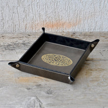 Load image into Gallery viewer, First-Class Leather Pocket Emptier Square Grey Catchall by Giovelli Design
