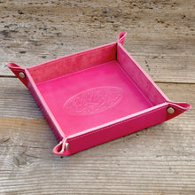 Carica l'immagine nel visualizzatore di Gallery, Gleaming Leather Valet Tray Hot Pink Pocket Emptier by Giovelli Design
