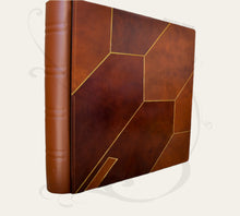 Load image into Gallery viewer, standing photo album with special mosaic hive cover by Giovelli Design
