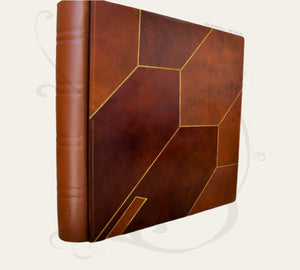 standing photo album with special mosaic hive cover by Giovelli Design