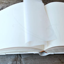 Carica l'immagine nel visualizzatore di Gallery, opened photo album with white pages and protective tissue