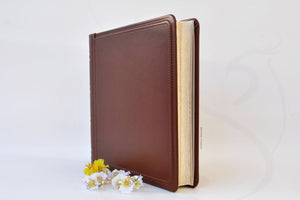 fancy classic brown made in italy leather wedding album