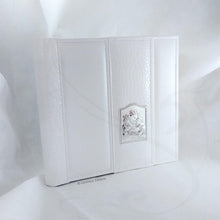 Load image into Gallery viewer, Leatherette Baby Photo Album for Christening Square White Baptism Keepsake Book by Giovelli Design