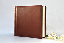 Load image into Gallery viewer, Majestic Personalized Extra Large Wedding Leather Scrapbook 14,96&quot; x 14,96&quot; Square Brown Photo Album 38 x 38 cm by Giovelli Design
