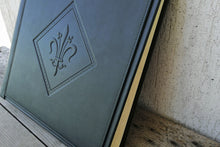 Load image into Gallery viewer, Refined Leather Scrapbook with Hot Stamped Lily Square Green Photo Album by Giovelli Design