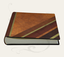 Load image into Gallery viewer, Ritzy Leather Photo Book with Diagonal Stripes by Guiovelli Design
