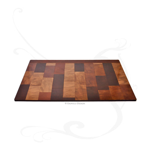 Sleek Leather Desk Pad Brown Table Blotter for Laptop by Giovelli Design