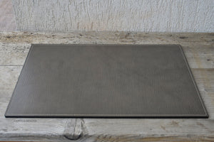 grey leather desk pad for laptop or keyboard handmade in italy by Giovelli Design