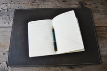 Load image into Gallery viewer, fancy gray leather desk pad handmade in italy by Giovelli Design