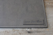 Load image into Gallery viewer, fancy gray leather desk pad handmade in italy by Giovelli Design