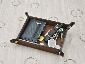 rectangular brown coin tray by Giovelli Design