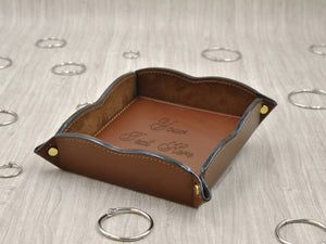 curvy brown leather catchall by Giovelli Design