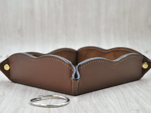 brown leather catchall tray by Giovelli Design
