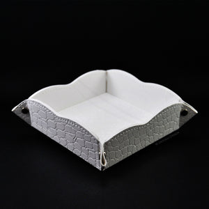 white wedding valet tray with non-openable studs by Giovelli Design
