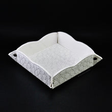 Load image into Gallery viewer, glittered white wedding catchall designed with two curves by Giovelli Design
