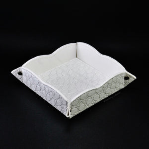 glittered white wedding catchall designed with two curves by Giovelli Design