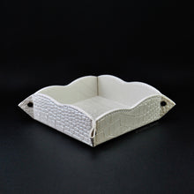 Load image into Gallery viewer, square pearl white catchall tray handmade in italy by Giovelli Design
