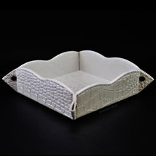 Load image into Gallery viewer, fancy pearl white valet tray with croc pattern by Giovelli Design
