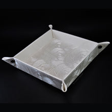 Load image into Gallery viewer, fancy white glittered catchall with a cool rose pattern by Giovelli Design
