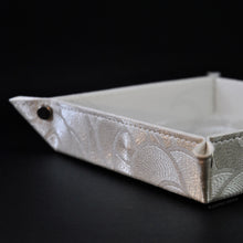 Carica l'immagine nel visualizzatore di Gallery, stylish finishes and classy metal studs on a white catchall by Giovelli Design