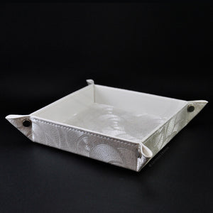 white glittered catchall handmade in italy by Giovelli Design