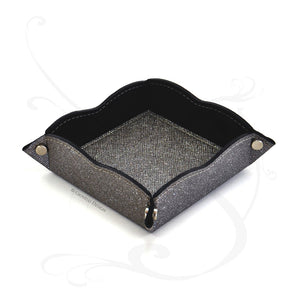 curvy gray glittered faux leather catchall by Giovelli Design