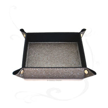 Load image into Gallery viewer, gray glittered valet tray with non openable metal studs by Giovelli Design
