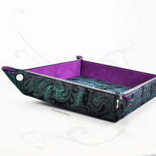 Carica l'immagine nel visualizzatore di Gallery, stylish paisley motif suede leather catchall by Giovelli Design