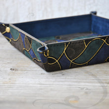 Carica l'immagine nel visualizzatore di Gallery, elegant gold green blue and light brown catchall tray by Giovelli Design